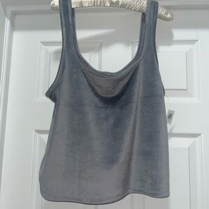 Gray velvet tank top